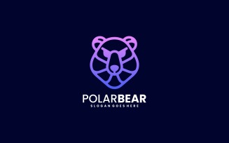 Polar Bear Line Art Logo Style