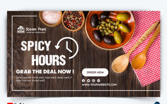 Restaurant and Food YouTube Thumbnail Design Template-32