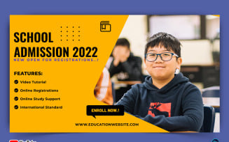 School Admission YouTube Thumbnail Design Template-17