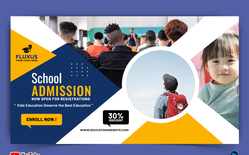 School Admission YouTube Thumbnail Design Template-18 Social Media