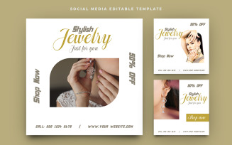 Jewelry Social Media Promotion Instagram Post Banner Collection Template Design
