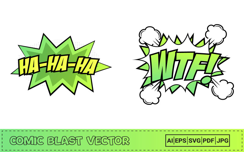 Comic Burst Art with Laughing Explosion Illustration