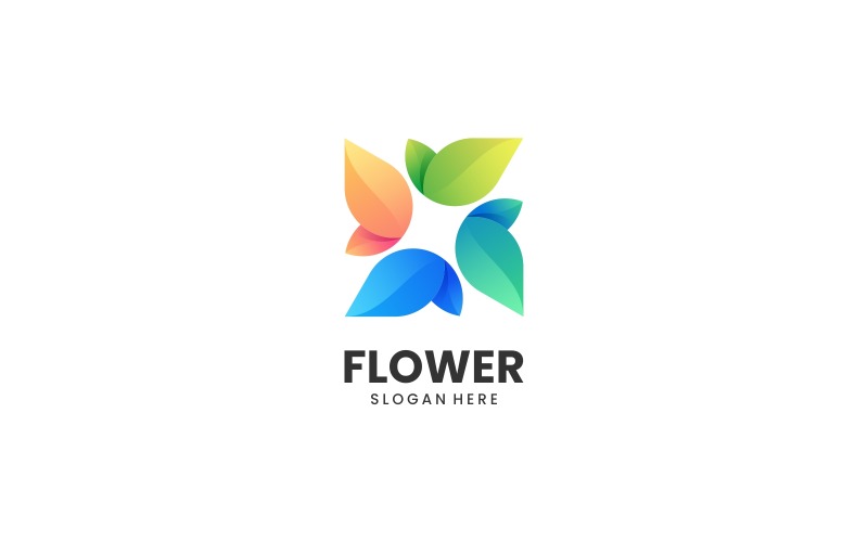 Flower Gradient Colorful Logo 4 Logo Template