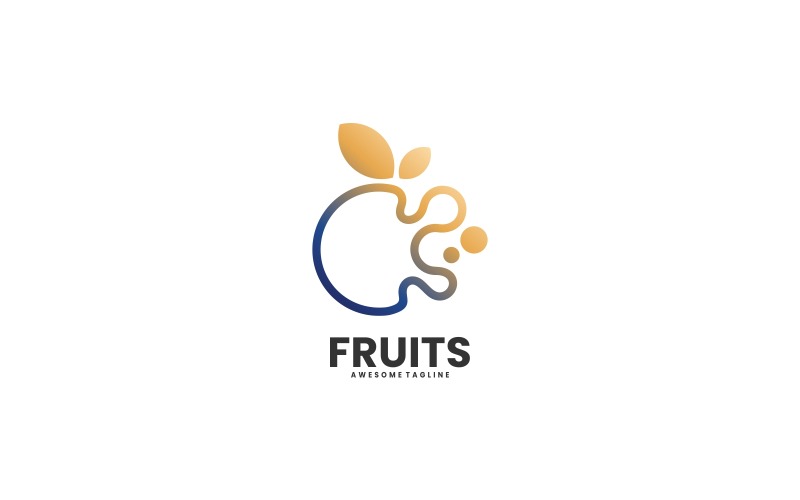 Fruits Line Art Logo Design Logo Template
