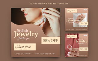 Jewelry Sale Collection Social Media Advertising Post Banner Template