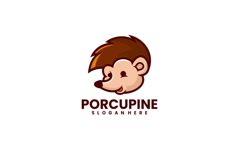 Porcupine Cartoon logo Template Logo Template