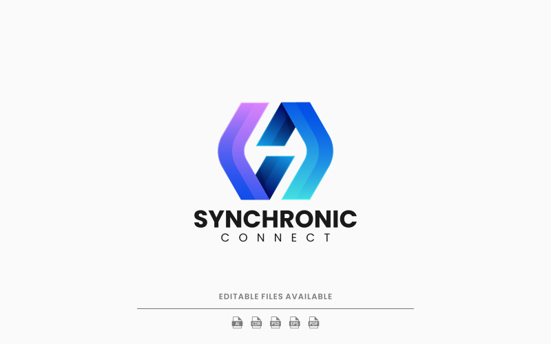 Sync Connect Gradient Logo Style Logo Template