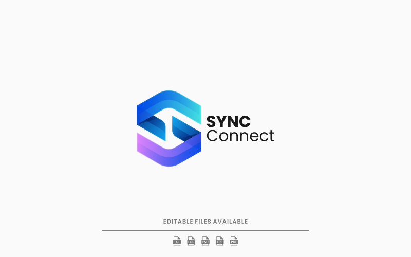 Sync Connect Gradient Logo Logo Template