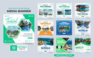 Tour and Travel template bundle vector