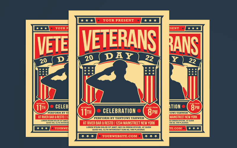 Veterans Day Celebration Flyer template Corporate Identity