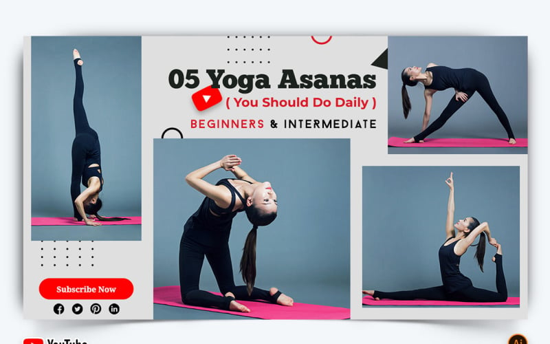 Yoga and Meditation YouTube Thumbnail Design -06 Social Media
