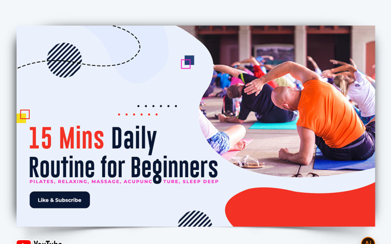 Yoga and Meditation YouTube Thumbnail Design -07 Social Media