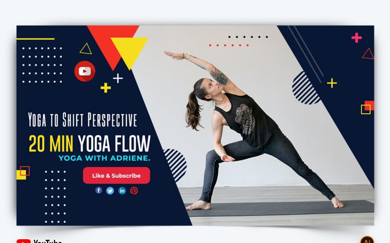 Yoga and Meditation YouTube Thumbnail Design -10 Social Media