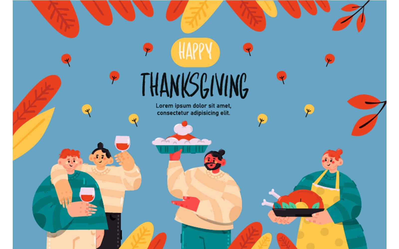 Kit Graphique #283950 Thanksgiving Background Divers Modles Web - Logo template Preview