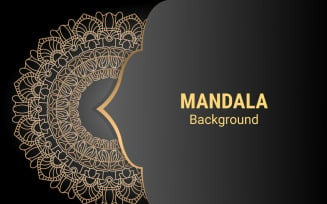 Circular pattern mandala black background