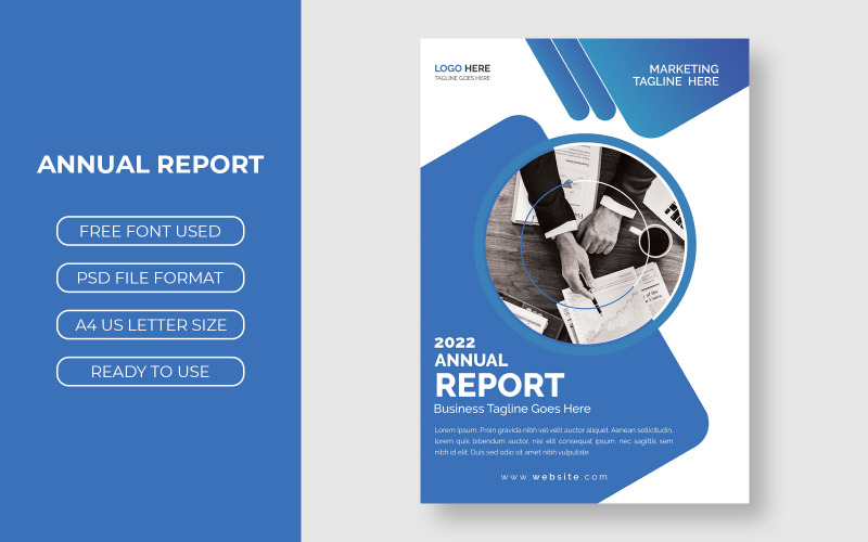 Elegant Blue Business Annual Report Template Corporate Identity