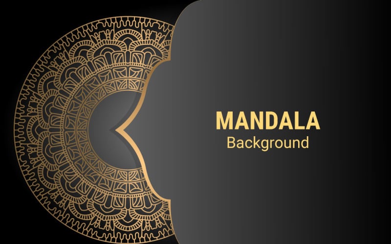 luxury ornamental mandala design background in gold color template Background