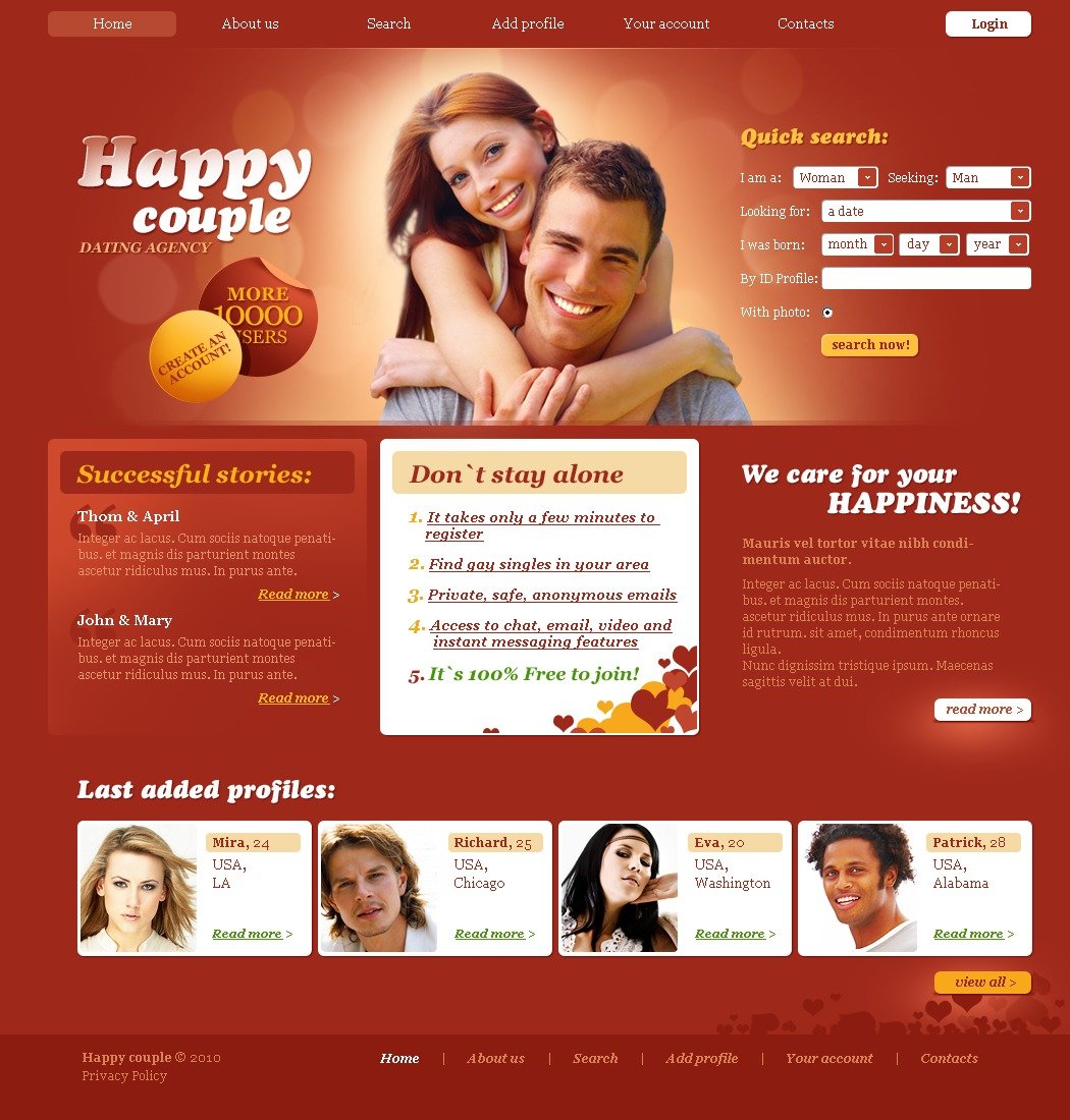 Dating Website Template 28437