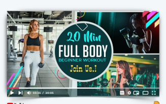 Gym and Fitness YouTube Thumbnail Design -001
