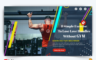 Gym and Fitness YouTube Thumbnail Design -005
