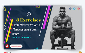 Gym and Fitness YouTube Thumbnail Design -006