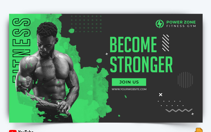 Gym and Fitness YouTube Thumbnail Design -024 Social Media