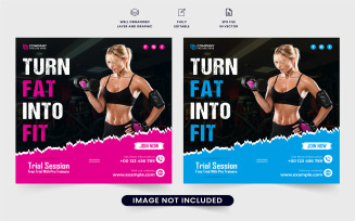 Gym session promotional template vector