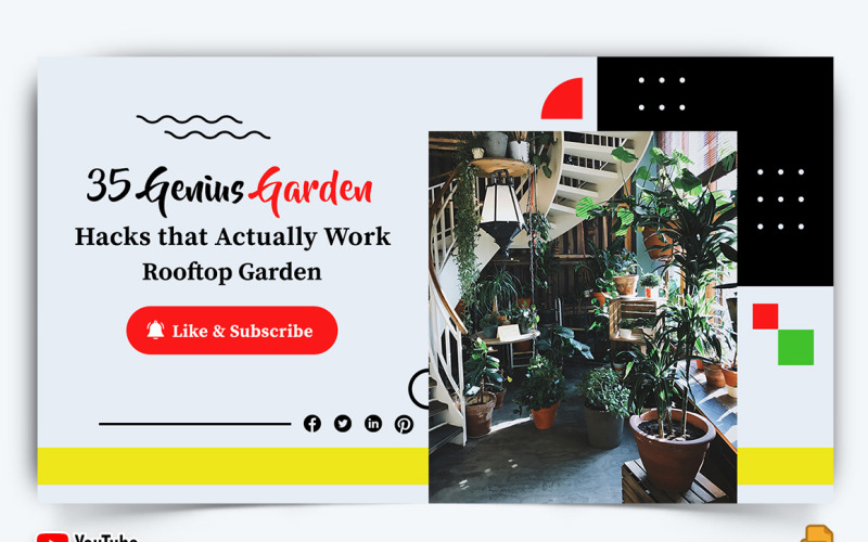 Home Gardening YouTube Thumbnail Design -007 Social Media