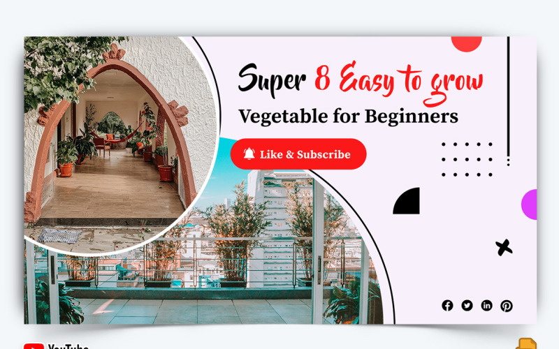 Home Gardening YouTube Thumbnail Design -010 Social Media