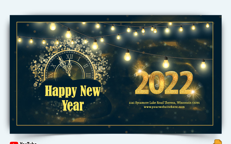 New Year Party YouTube Thumbnail Design -001 Social Media