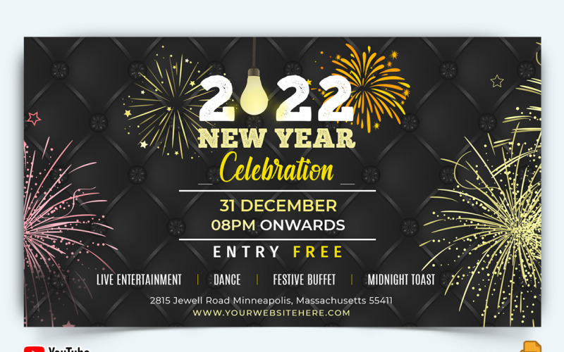 New Year Party YouTube Thumbnail Design -015 Social Media