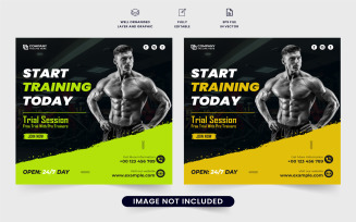 Gym session promotional web banner