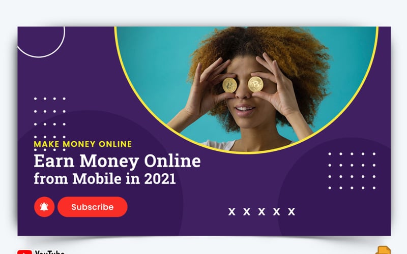 Online Money Earnings YouTube Thumbnail Design -015 Social Media