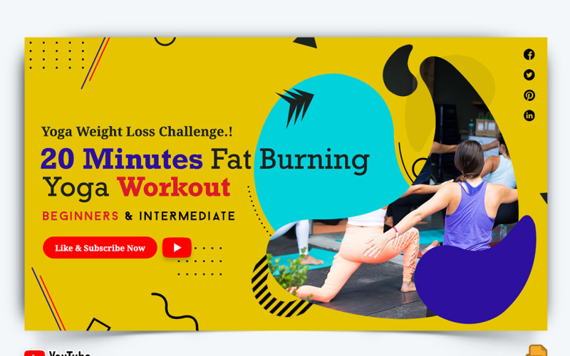 Yoga and Meditation YouTube Thumbnail Design -002 Social Media