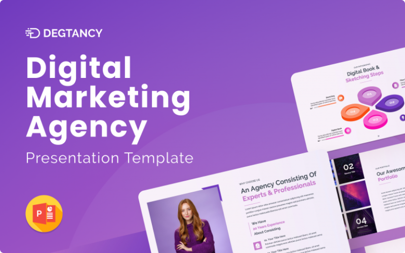 Degtancy – Digital Marketing Agency PowerPoint Presentation Template PowerPoint Template