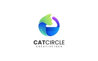 Cat Circle Gradient Logo Style