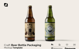 Craft Beer Bottle Packaging Mockup