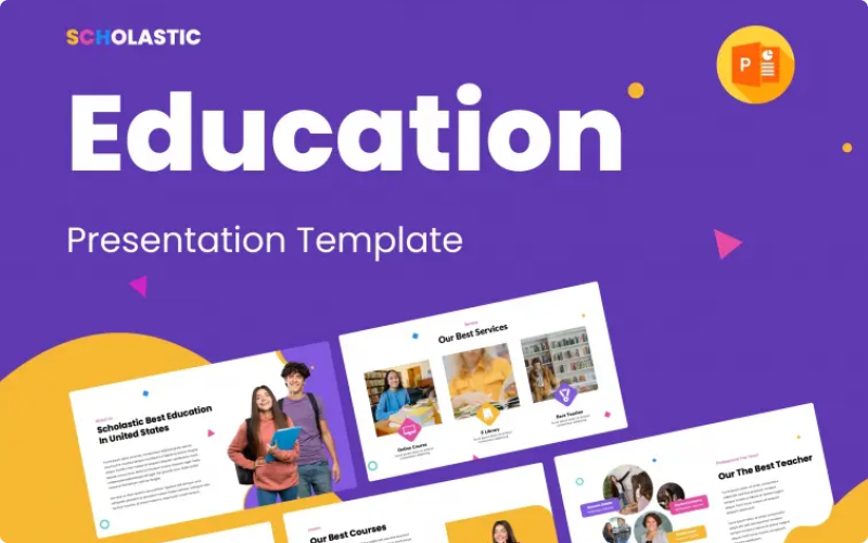 Scholastic – Education PowerPoint Presentation Template PowerPoint Template