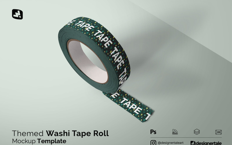 Themed Washi Tape Roll Mockup Product Mockup