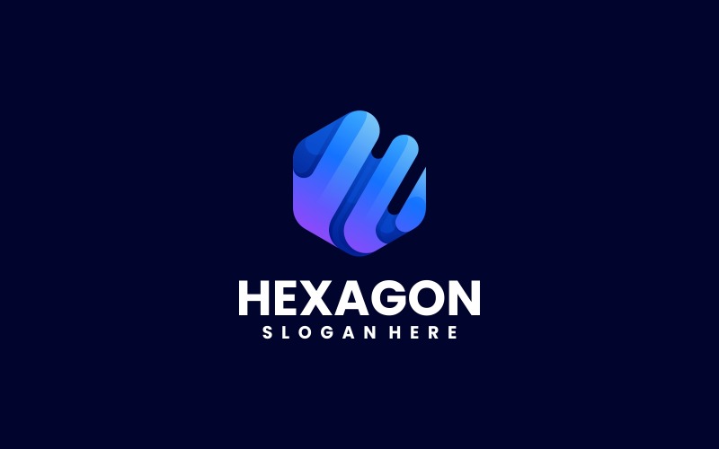 Hexagon Gradient Logo Style 2 Logo Template
