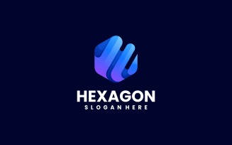 Hexagon Gradient Logo Style 2