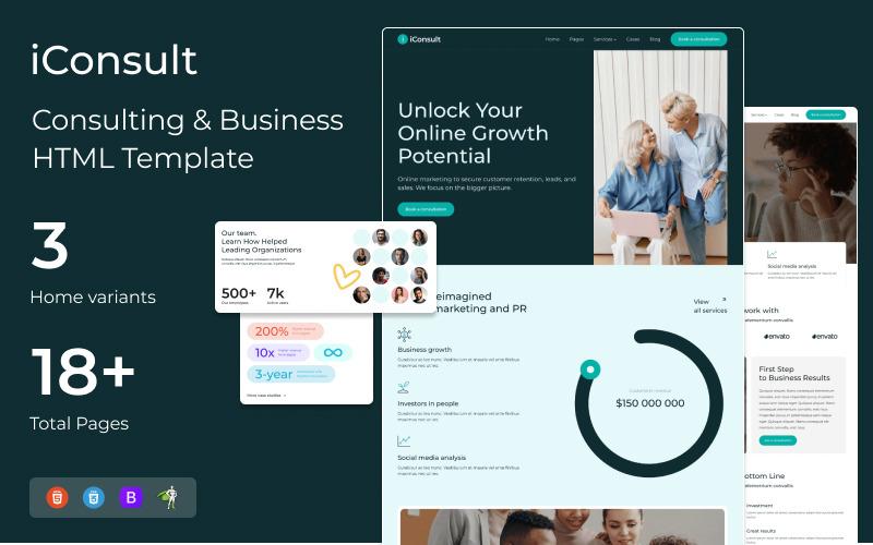 iConsult - Consulting & Business HTML Template Website Template