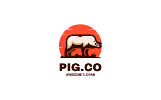 Pig Simple Mascot Logo Style