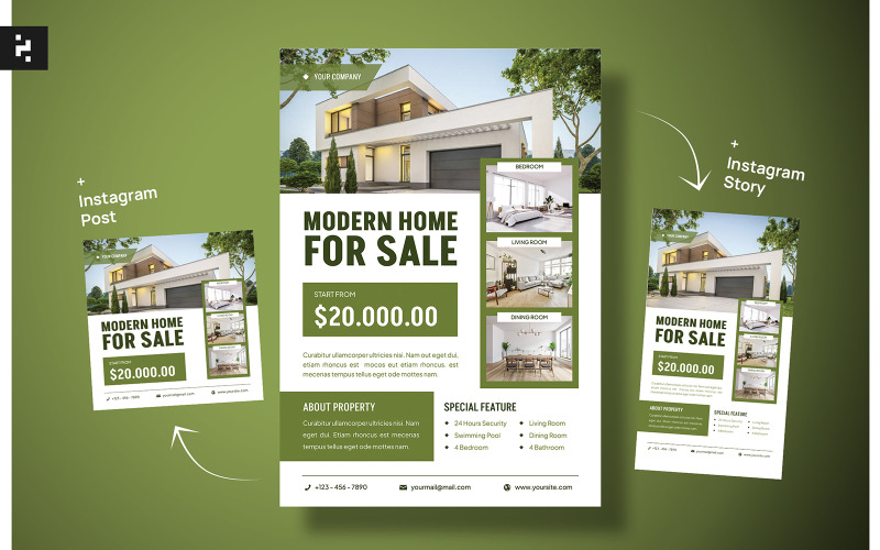Real Estate Business Marketing Flyer Corporate Identity