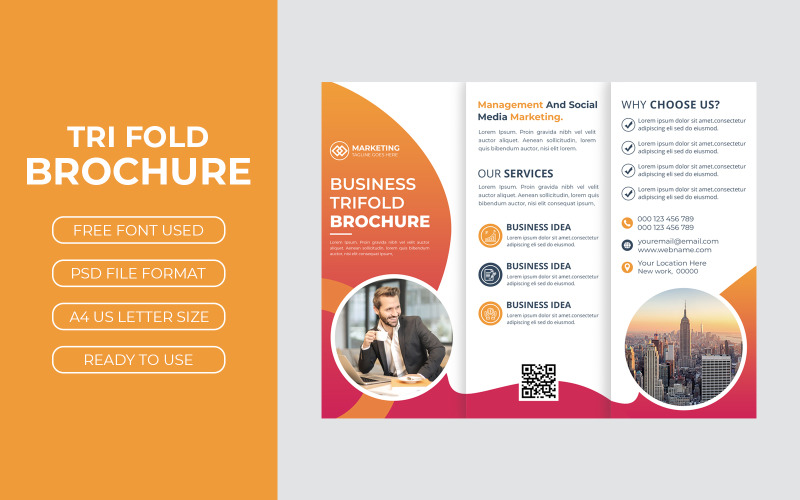 Simple Tri Brochure Cover design Corporate Identity