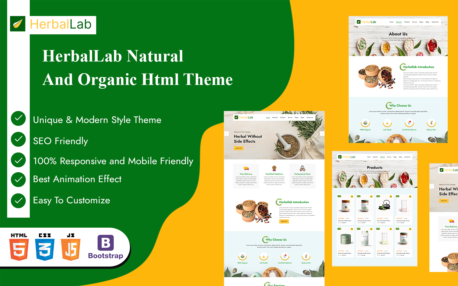 HerbalLab Natural And Organic Website template