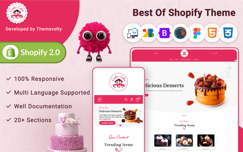 Cake Zilla - Mega Cake Shopify 2.0 Clean Responsive Theme Shopify Theme