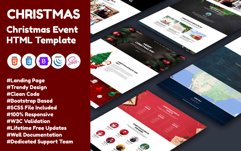Christmas - Christmas Events Landing Page HTML Template Landing Page Template