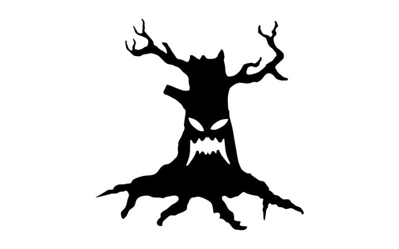 Halloween Tree For Your Design For The Holiday Halloween V1 Logo Template