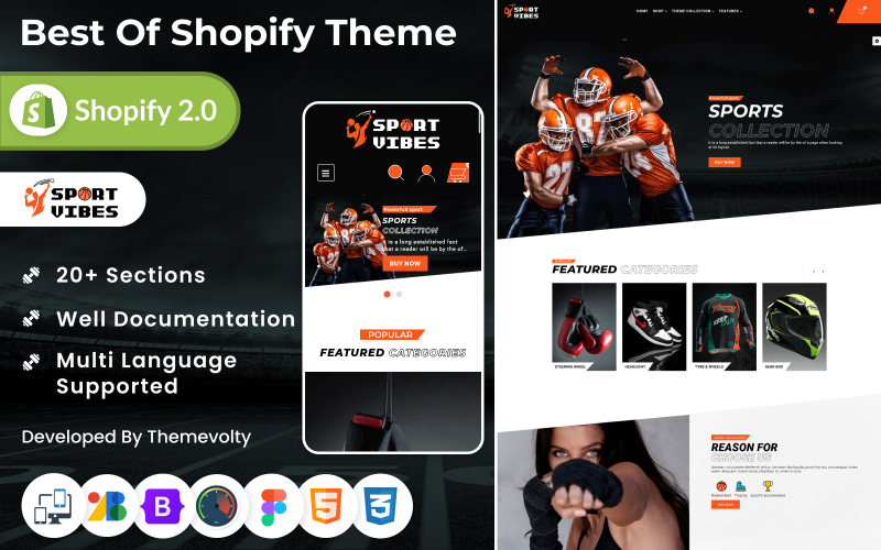 Sport Vibes - Mega Sports Shopify 2.0 Premium Responsive Theme Shopify Theme
